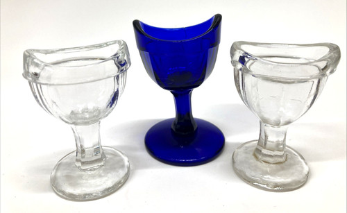 Vintage eye wash cups - eye, cobalt